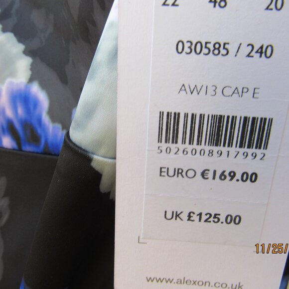 #613 NEW WOMAN'S SILKY STYLE FLORAL DRESS BY ALEXON (SIZE 18US / 22UK) - Picture 4 of 4